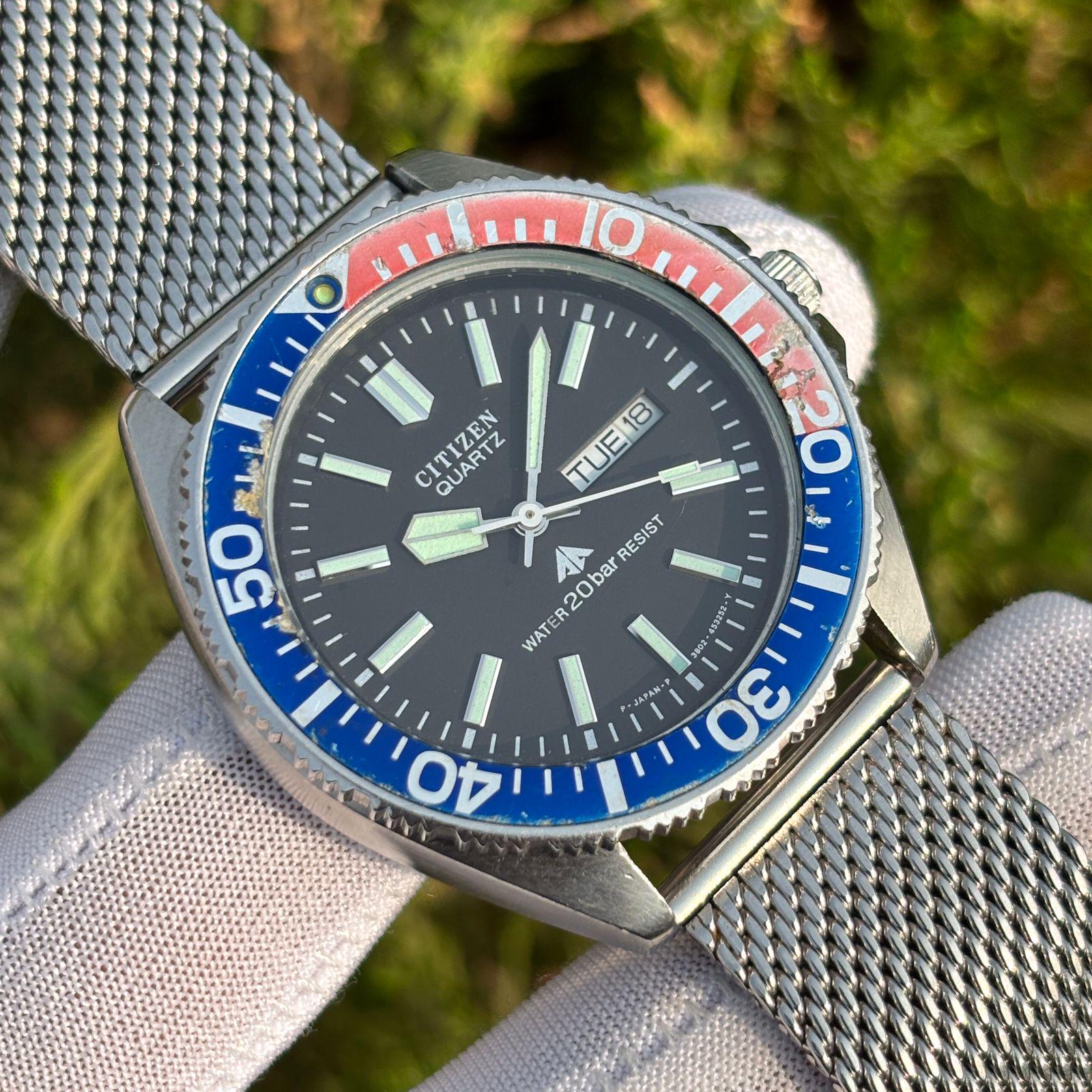 Vintage Citizen Promaster Pepsi Bezel Diver 200 M Japan Quartz
