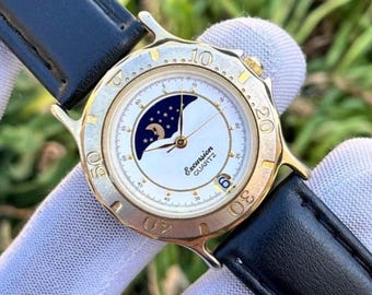 Rare!!! Vintage Excursion Sun & Moon Phase Japan Made Men's Quartz Watch