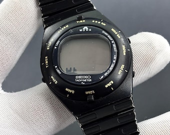 Montre homme Seiko A828-4000 numérique Speed Master Japon vintage pour pièce de rechange ou réparation