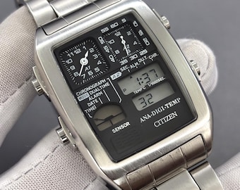 Ultra Rare Vintage Citizen Ana/Digi TEMP Chrono-Alarm Original Japan Watch 8988