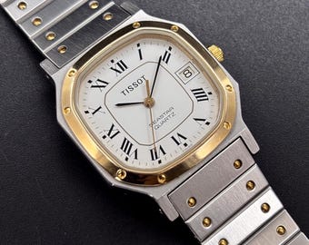 Vintage Tissot Seastar Santos Octagonal Shape Swiss Made Men Quartz Watch C350-C