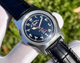 Vintage West End Sowar Prima Original Arabic Dial Manual Wind Swiss Watch [676]