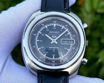 Montre chronographe Seiko 5 Sports vintage « DEFAUT » Speed-Timer Japon 7017-8000