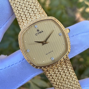 アクセサリー Cyma Couple Watch 4 Diamond almost new Cyma Watch With Diamonds - Etsy