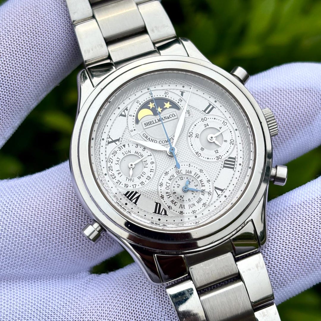 m*8様 Shellman Grand Complication 時計 Vintage Shellman Grand Complication Moon Phase Chronograph Japan