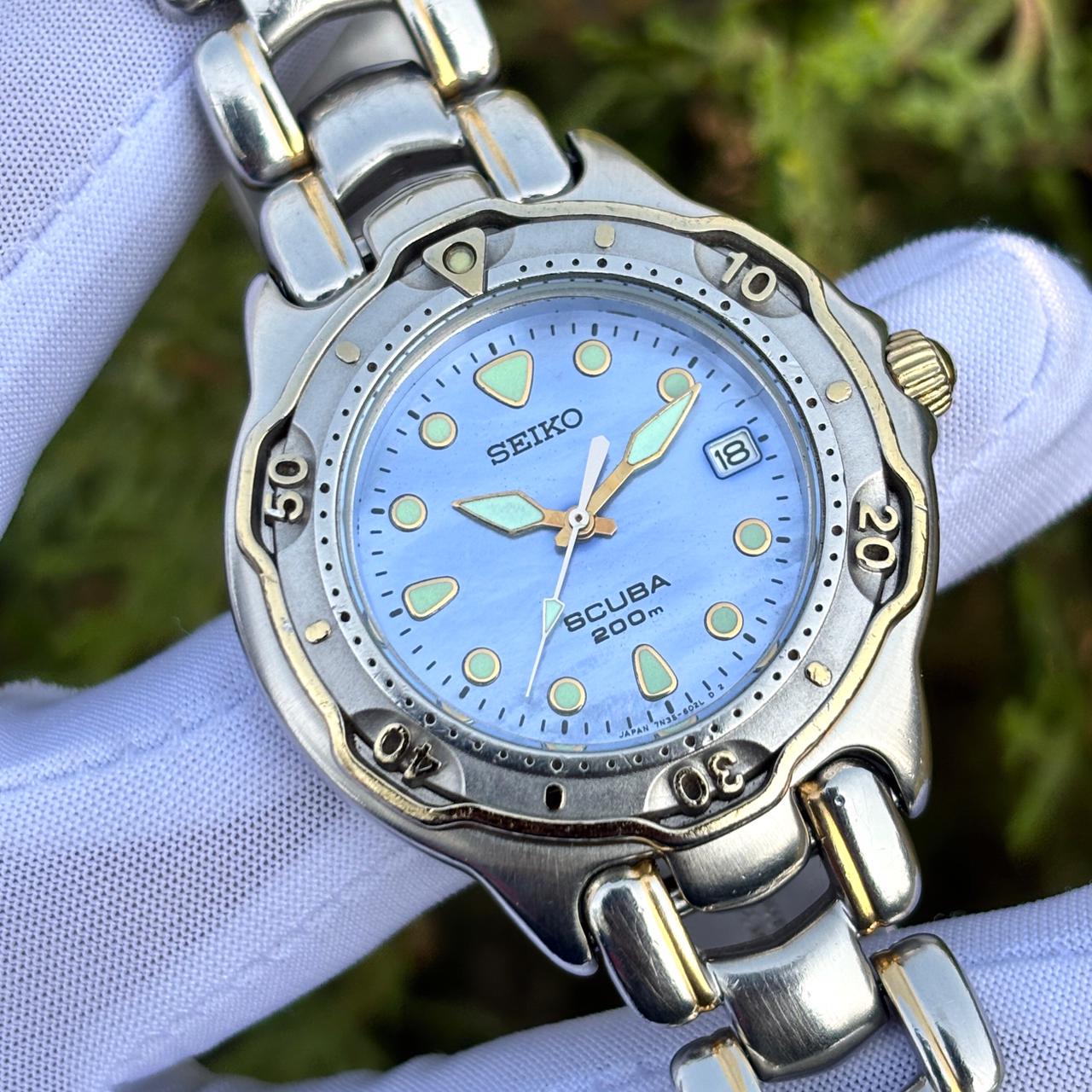 1円～ セイコー Seiko スキューバ200 デイデイト 5M23-7A10 メンズ 