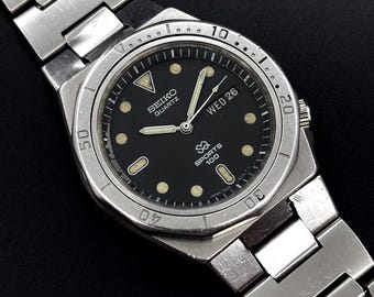 Rare Vintage Seiko SQ Sports 100 Diver's Japan Made Men's Quartz Watch 7546-603A