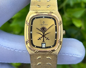 Rare Vintage Candino Saudi Arabia Logo Sapphire Crystal Swiss Men's Quartz Watch