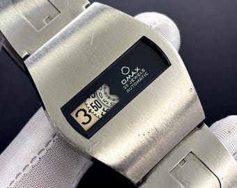 Vintage Omax Automatic "DEFECTIVE" Digital Jump Hour 25 Jewels Swiss Men's Watch
