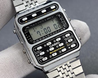 Vintage Casio CFX-200 Digital Scientific Calculator Japan Made Men Watch Mod 197