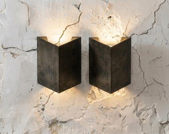 2er-Set Wandleuchten aus gealtertem Kupfer, Wandleuchten mit natürlicher Oxidationsoberfläche, handgearbeitete marokkanische rustikale Bauernhausdekoration - DDP Zollfrei