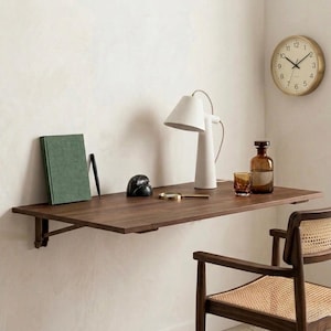 Wall-Mounted Folding Table with Shelves – Space-Saving Dining & Study Desk, Murphy Table for Small Room, Modern Foldable Desk