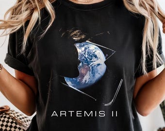 Comfort Colors® Artemis II Orion Window Shirt, NASA Earth View Tee, Space Mission Gift