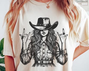 Comfort Colors® Rocker Cowgirl Shirt, Western Cowgirl Graphic Tee, Country Music Concert Outfit