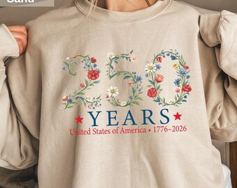 Amerika 250 Blumen-Sweatshirt, Vintage Pati sehen Wildblumen Grafik-T-Shirt