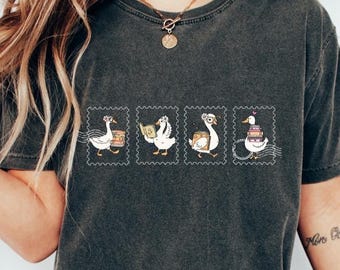 Comfort Colors® Bookish Mom Shirt, Reading Goose Gift, Book Lover Tee, Mother's Day Gift for Mom, Librarian Gift, Teacher Gift Tee