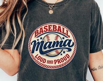 Comfort Colors® Baseball Mom Shirt, Retro Baseball Mama Game Day Tee