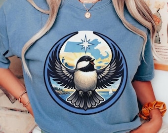 Comfort Colors® Massachusetts Resistance Shirt, Rebel Chickadee Tee, Massachusetts State Bird Protest Shirt, Political Protest Tee