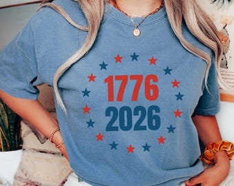 Comfort Colors® Patriotic Star Tee, 1776 2026 Jubiläums-Shirt