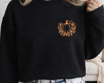 Pumpkin Sweatshirt, Cozy Fall Crewneck, Minimal Pumpkin Graphic, Autumn Gift