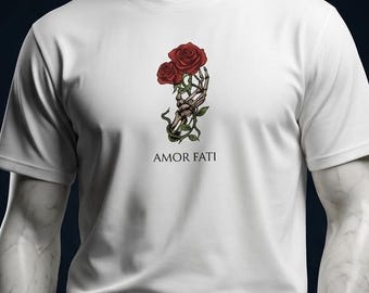 Amor Fati Skelett Handros T-shirt | Stoisk Filosofi Grafisk T-shirt