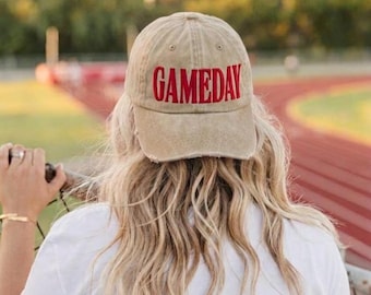 Boné vintage bordado para dia de jogo, boné personalizado para times de futebol americano e beisebol, bonés para mães de jogadores de beisebol, bonés para mães de jogadores de futebol americano, presentes para dia de jogo