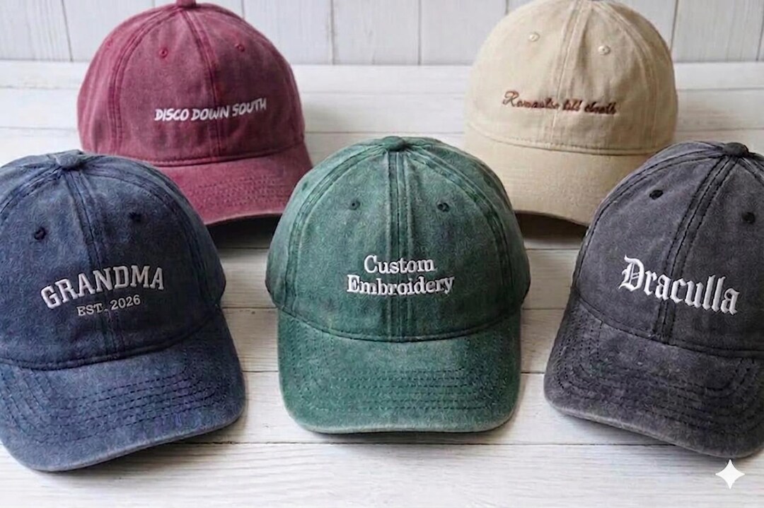 Personalized Embroidered Unisex Cap With Your Text, Custom Embroidered ...