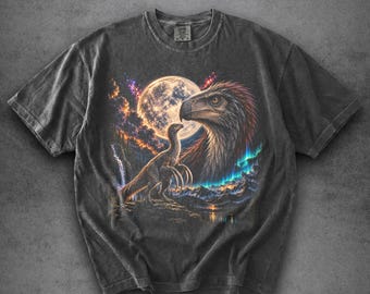 Camiseta Comfort Colors® Therizinosaurus Moon, camiseta vintage de dinosaurios, camiseta retro de dinosaurios de los 90, regalo para amantes de la naturaleza prehistórica, regalo para amantes de los dinosaurios
