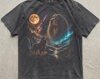 Gordon Setter Moon Graphic Tee, Vintage Hunting Dog Shirt, Retro 90s Pet Lover Gift, Gordon Setter Mom Dad Tee, Comfort Colors Shirt