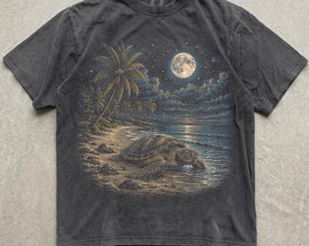 Camiseta Comfort Colors® de tortuga marina, camiseta vintage de tortuga marina, camiseta retro de playa de los 90, camiseta costera oceánica, regalo para amantes de las tortugas, amante de la naturaleza.