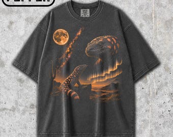 Camiseta Comfort Colors® Gila Monster Moon, Camiseta Vintage Gila Monster, Camiseta com Estampa de Animais Selvagens dos Anos 90, Camiseta para Amantes da Natureza, Presente para Amantes do Monstro de Gila