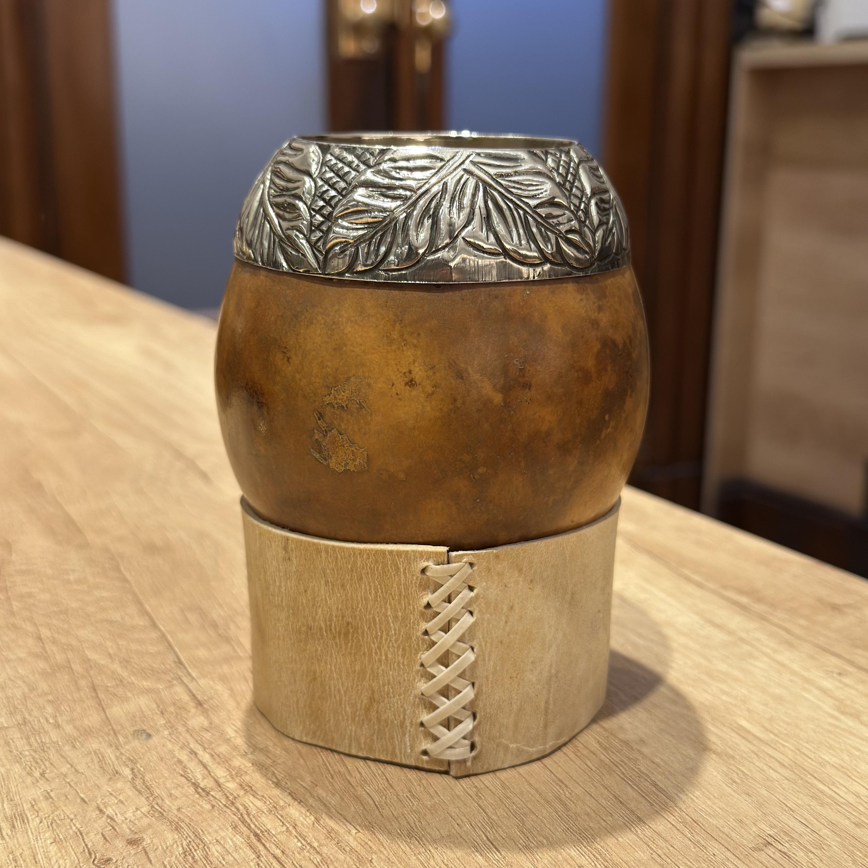 美術品・アンティーク・コレクション 手作りマテ茶カップ “5月の太陽