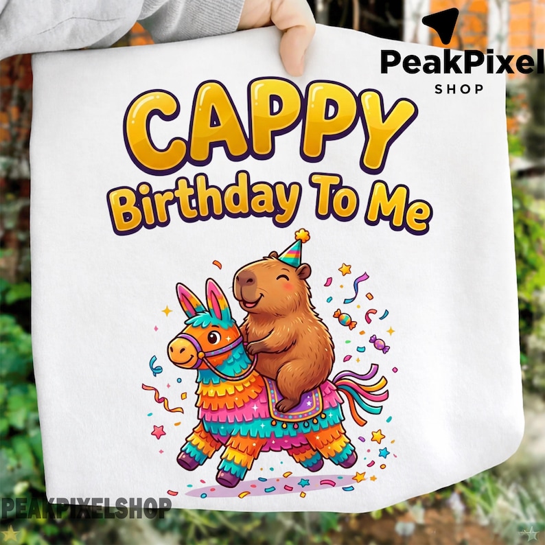 Capybara Birthday Girl PNG, Cute Birthday Party Design, Kids Shirt ...