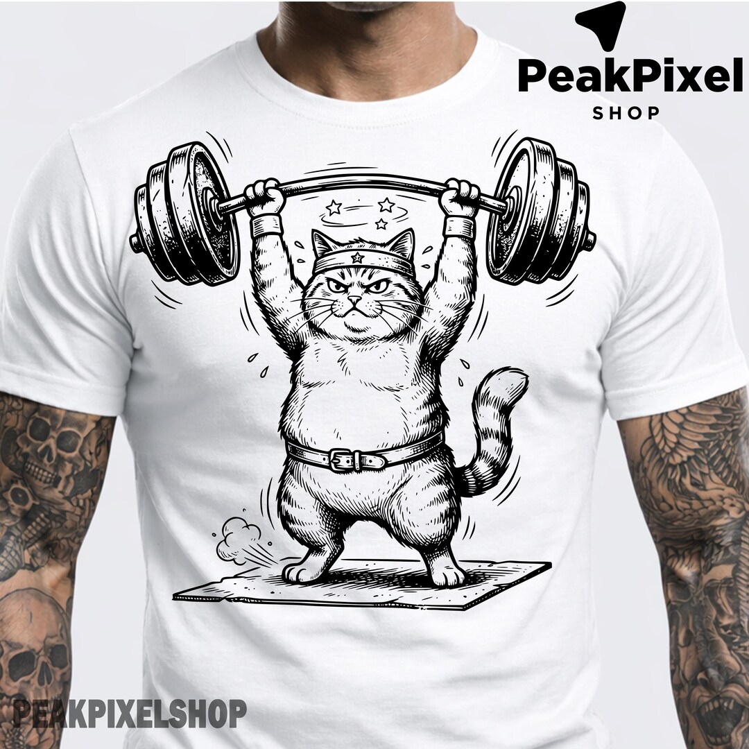 Funny Cat Gym Deadlift SVG PNG, Cat Workout Meme Design, Weightlifting ...