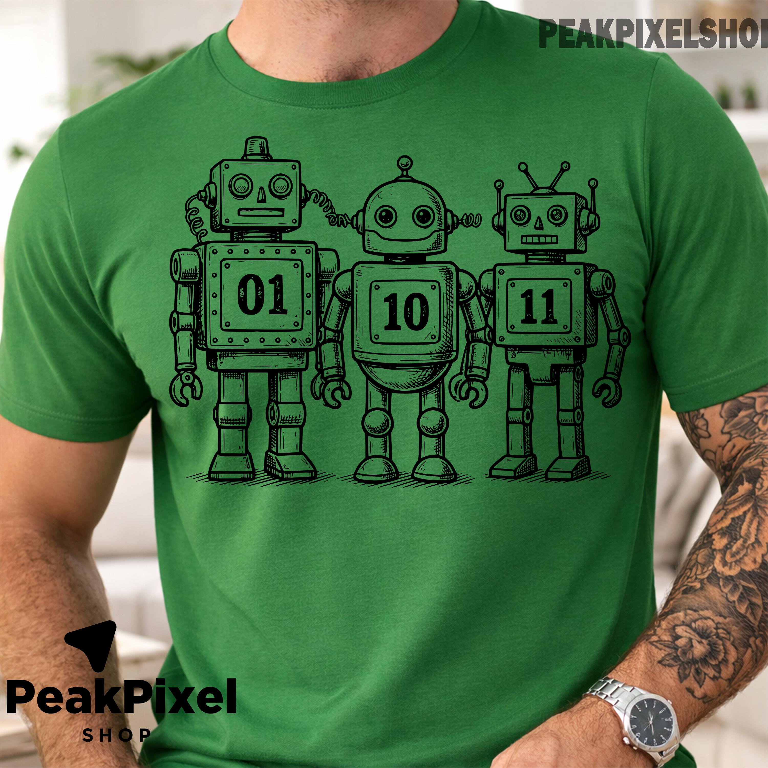 01 10 11 Robot PNG | Binary Code Robot Shirt Design | Programmer Coding ...
