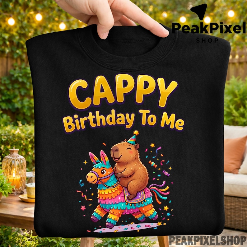 Capybara Birthday Girl PNG, Cute Birthday Party Design, Kids Shirt ...