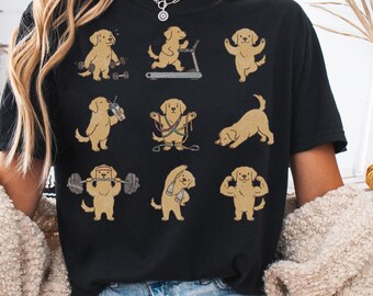 Gym Dogs Weightlifting Gift, Comfort Colors Puppies Fitness Shirt, Workout Pump Cover, Puppy Workout Humor