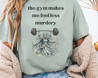 Witch Weightlifting Tee, Funny Fantasy Lifting Tee Exercise Shirt Gym Vibes Retro, Pump Cover Gift for Weightlifter