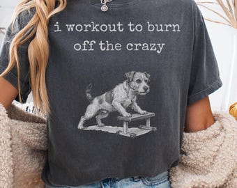 I Workout To Burn Off The Crazy Tee, Entrepreneur Tee, Dog Bench Pump Cover, Workout Pump Cover, Weightlifting Gift for Gym Rat, Gym Shirt