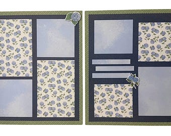 Blue & Green Floral Scrapbook Layout