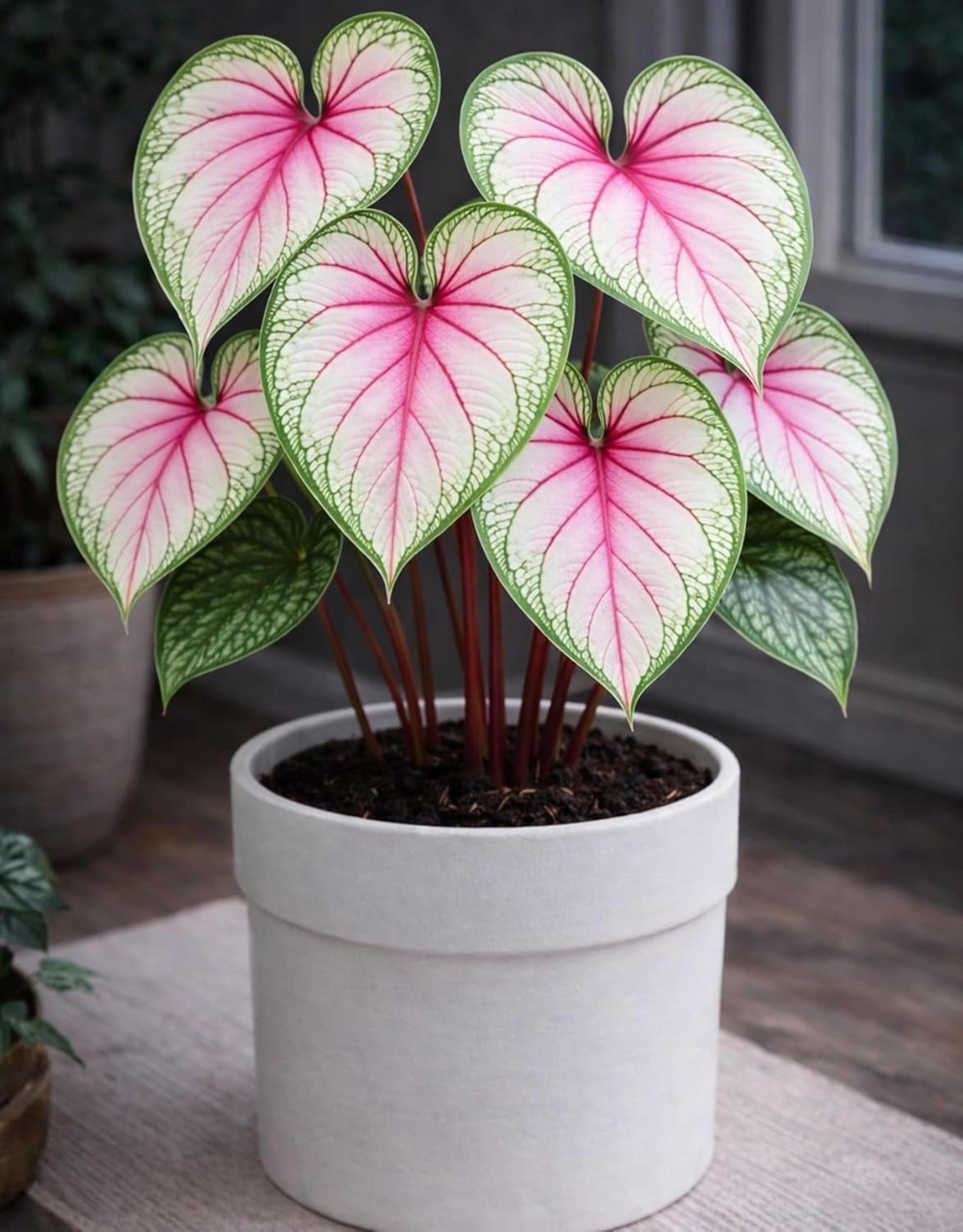 Indoor Heart of Jesus Caladium Bulbs – Tropical Shade Foliage Plant - Etsy