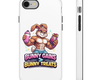 Easter Muscular Bunny Phone Case | Easter Gym Humor Illustration