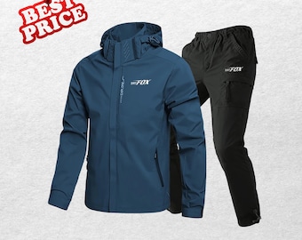 Set aus wasserdichter Radsportjacke und -hose für Herren, winddicht, für Outdoor-Fahrradfahren