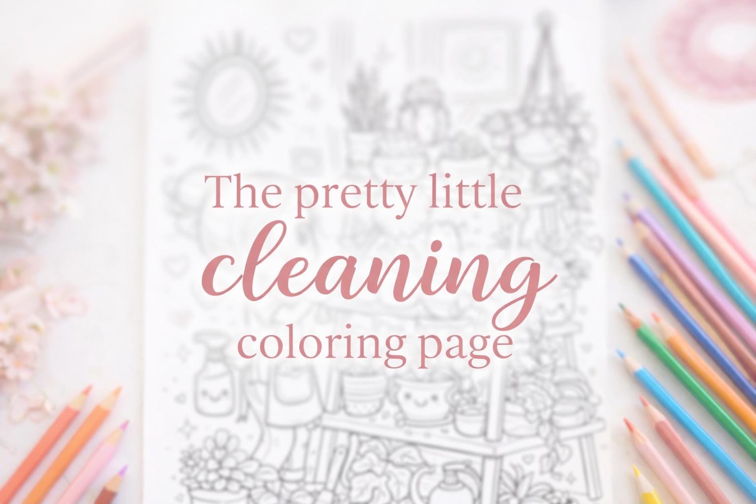 Cleaning Girl Coloring Page | Cozy Plants, Home Vibes (digital Download ...