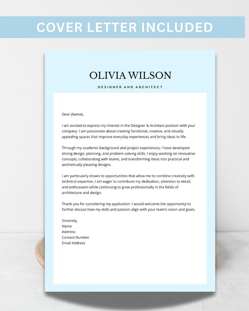 Blue Modern Canva Resume Template + Cover Letter | Professional Ats ...