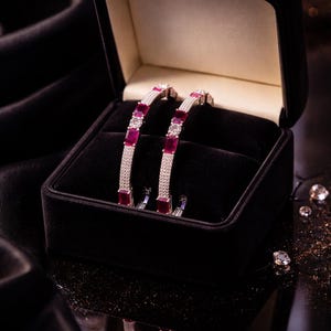 Handcrafted Ruby Red CZ Indian Bridal Bangles | Elegant Wedding Statement Party Jewelry
