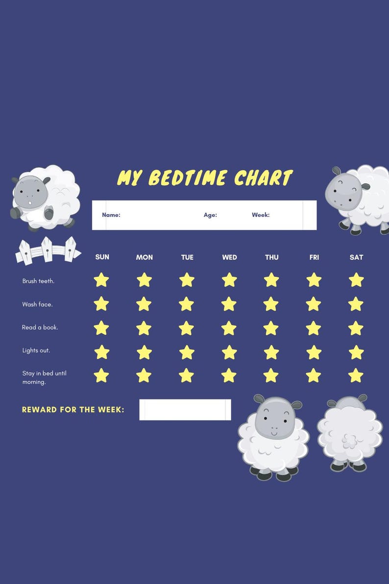 Daily Routine Reward Chart Printable for Kids | Chore Chart PDF ...