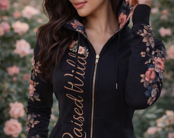 Midnight Bloom Woman's Hoodie full-zip hoodie