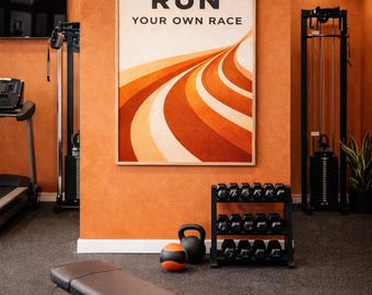 Run Your Own Race Poster, Motivational Track Print, Minimalist Fitness Decor (Instant Download)