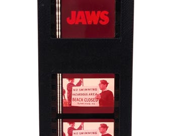 Jaws (1975) - "Beach Closed" Sign - Authentic 35mm Film Cell - 3D Printed Display